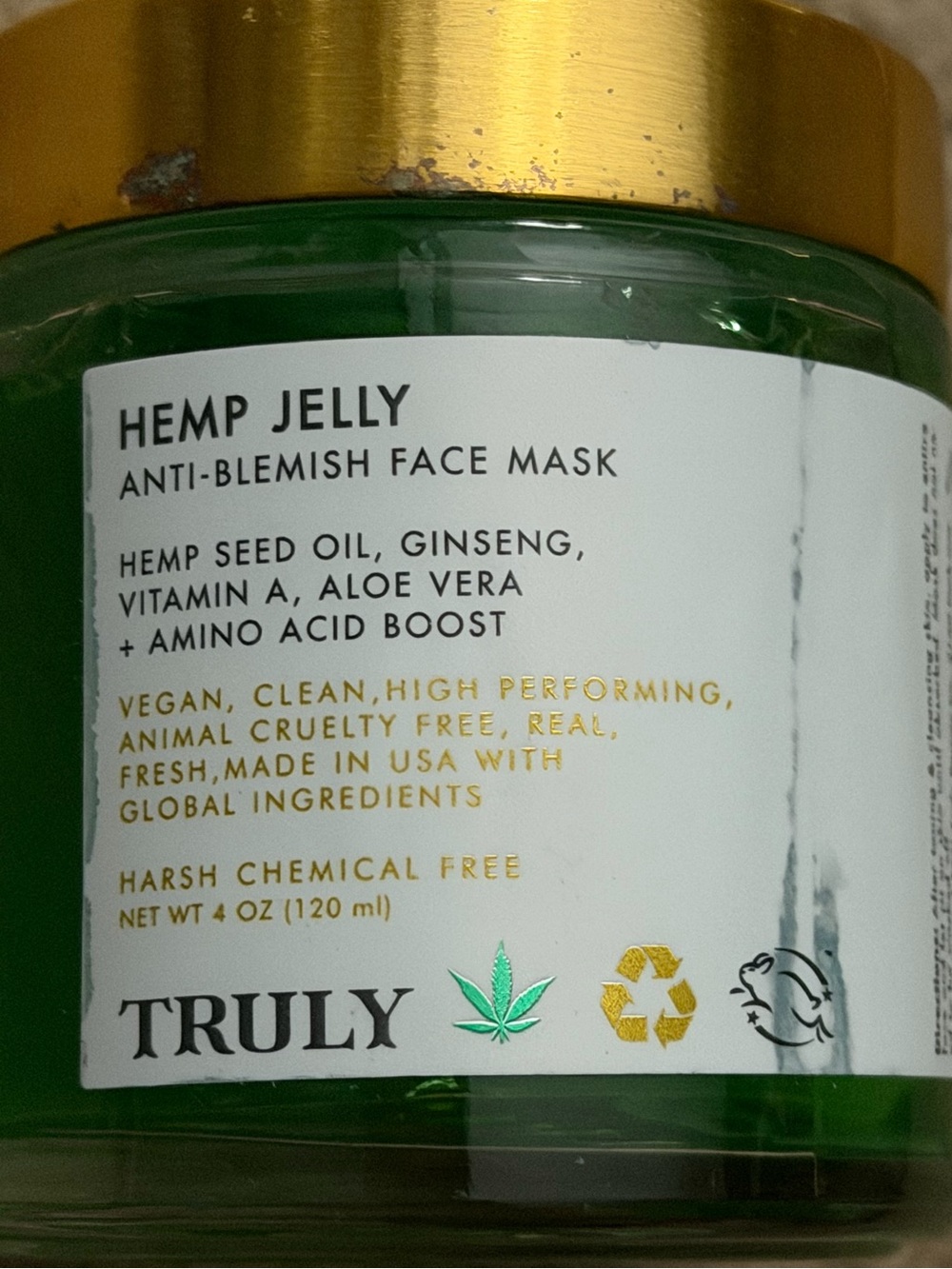 Truly Hemp Jelly Anti-Blemish Face Mask! New Sealed